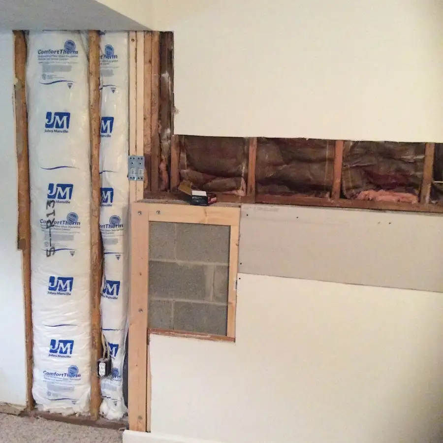 Wall insulation replacement during Basement Flood Cleanup in Holmdel